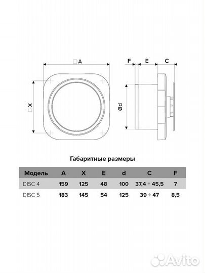 Вентилятор осевой с кор.фланцем disc 4 (D100мм) с