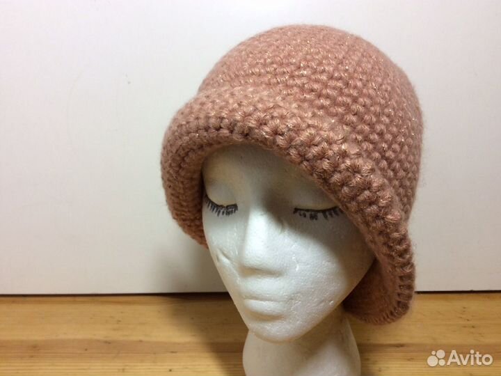 Вязаная шляпка с люрексом, размер 54-57, арт 168