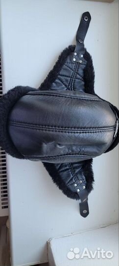 Мужская зимняя шапка/натур. мех и кожа