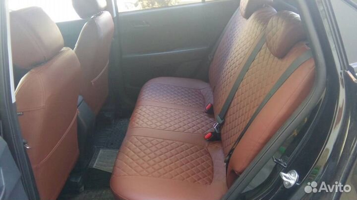 Чехлы Автопилот LADA Vesta темнокоричневые+Ромб