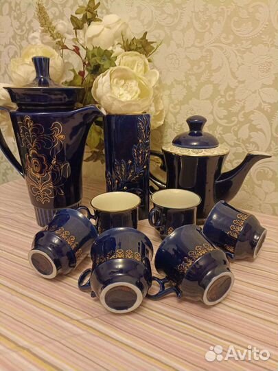 Кобальтовый чайный сервиз СССР разделяю