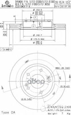 09.9574.10 Диск тормозной hyundai tucson 06/i3