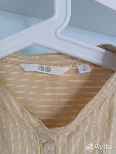 Рубашка женская Uniqlo из смесового льна. Размер S