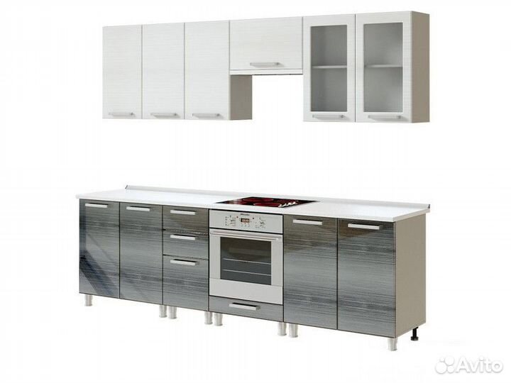 Кухня Титан тумба 4Р3 фасад 4Р3 титан нуар М 29