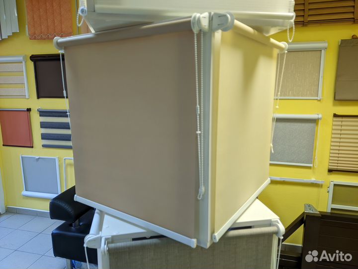 Рулонные шторы 50х180, жалюзи ткань Эко кофе Омск