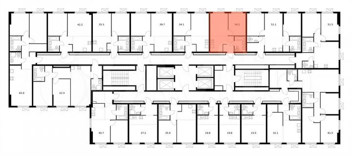 2-к. квартира, 34,1 м², 7/33 эт.