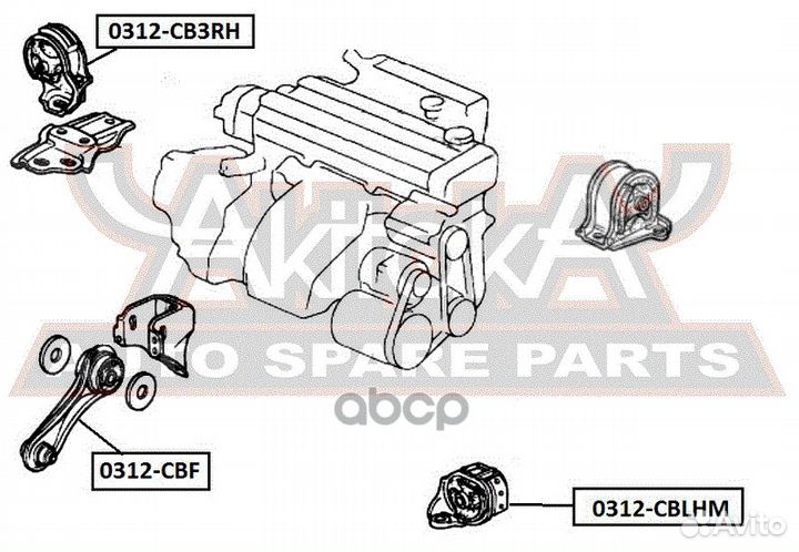 Подушка двигателя левая MT 0312cblhm asva