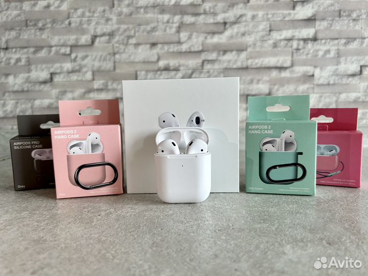 Airpods 2 + чехол в подарок, гарантия