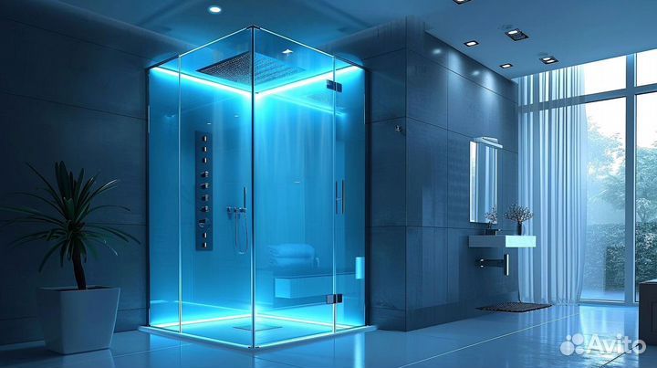 Душевая стеклянная перегородка