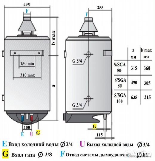 Водонагреватель газовый Ariston S/SGA 100R