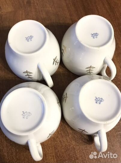 Чайные чашки СССР красный фарфорист