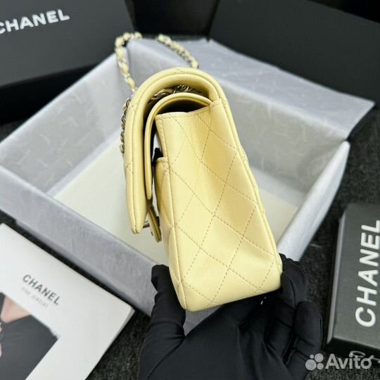 Сумка chanel classic flap 2.55 жёлтая