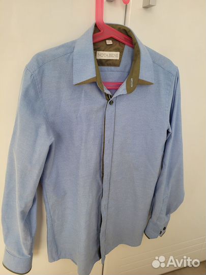 Рубашки для мальчика серые, голубые 122 и 140