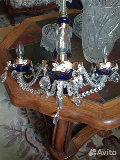 Люстра потолочная бу хрустальная Чехословакия