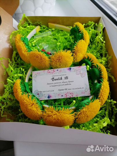 Ободок с одуванчиками