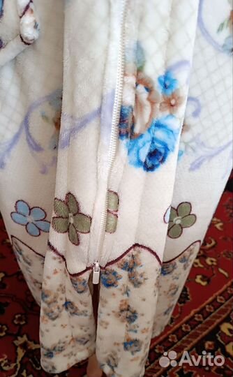 Халат на молнии плюшевый