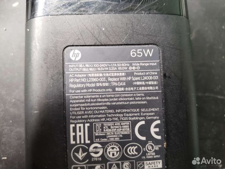 Блок питания для ноутбука hp 19.5v,3.33