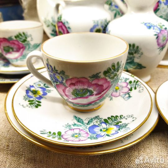 Кофейный сервиз. Полевой букет. лфз СССР