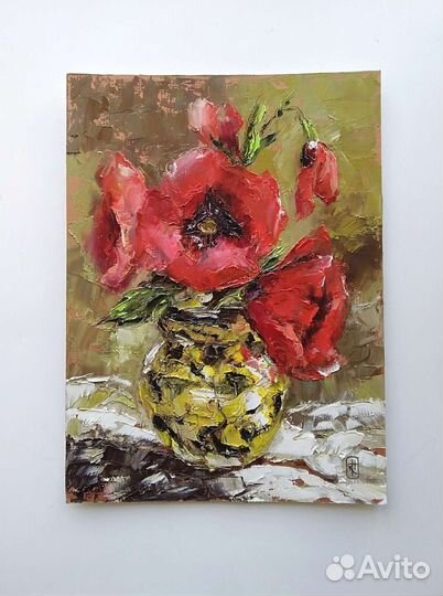 Картина маслом на картоне