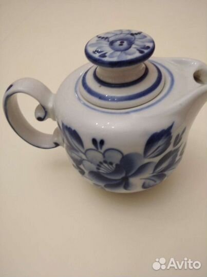Заварочный чайник гжель СССР фарфор керамика