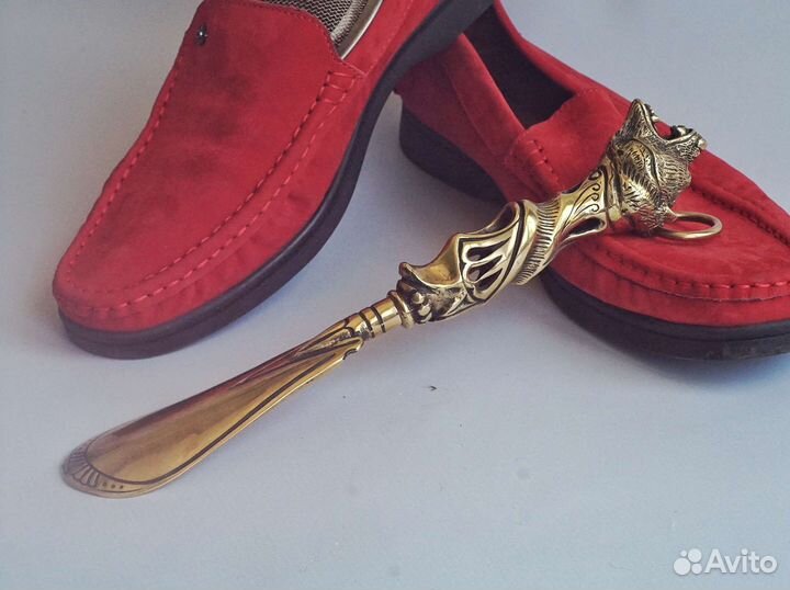 Бронза медведь ложка для обуви