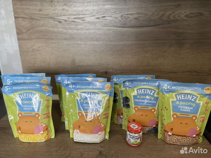 Каша heinz рисовая, гречневая и кукурузная 9 штук