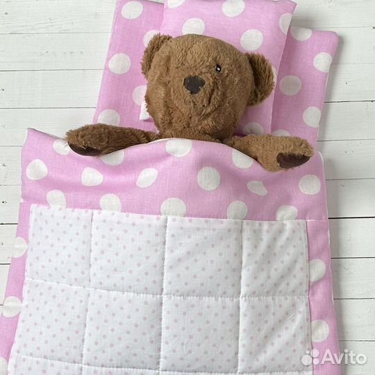 Постельный комплект в кроватку коляску для куклы