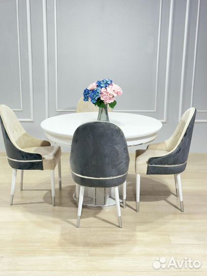 Стол стулья под турцию круглый мягкие стулья