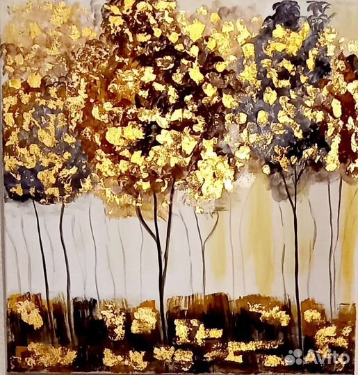 Интерьерная картина акрил с поталью 