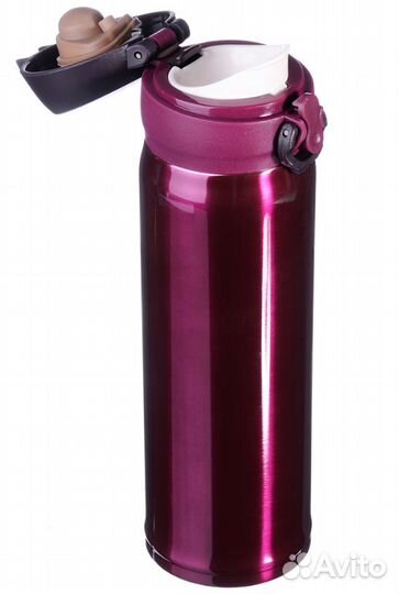 Кружка термос 0, 45л, с крышкой на защелке, сталь