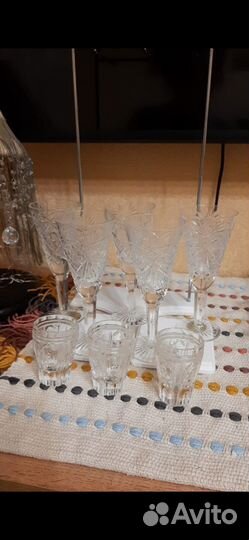 Хрустальные бокалы тюльпан и стопки