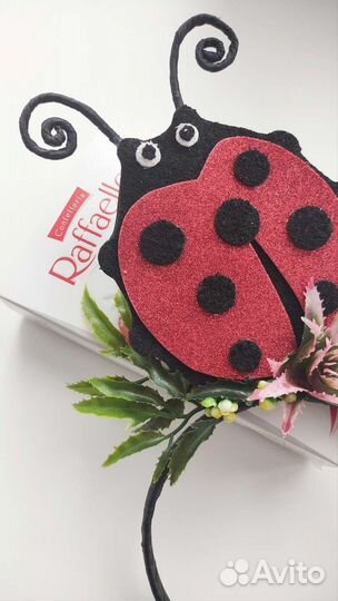 Ободок Божья коровка. Карнавальный костюм