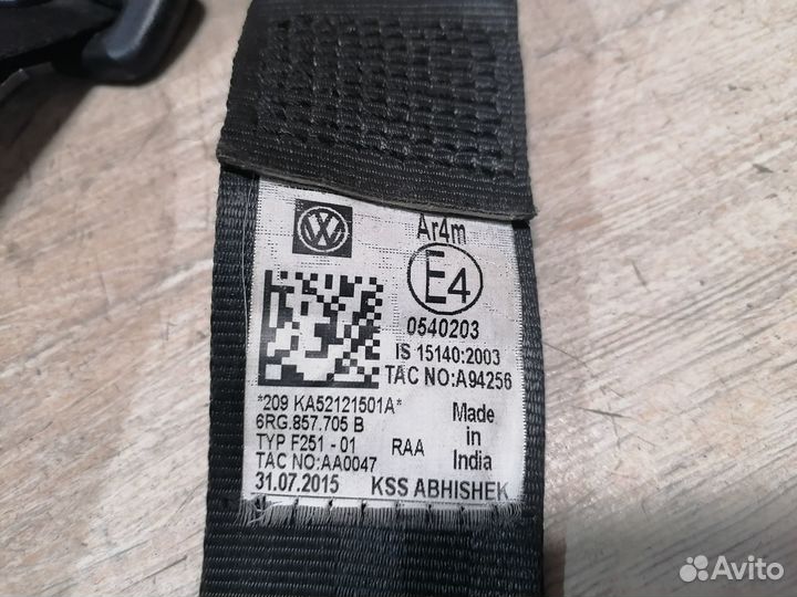 Ремень безопасности передний Volkswagen Polo 5