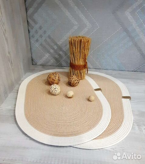 Салфетки для сервировки стола из джута, шнура