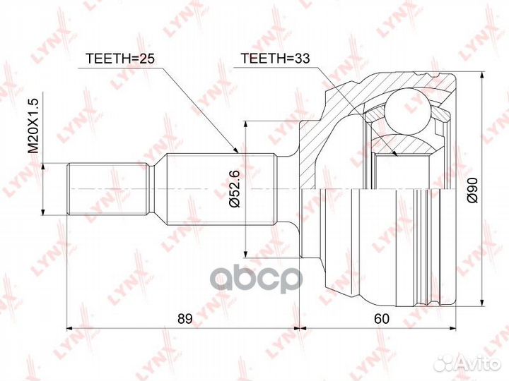 Шрус наружный renault Duster 1.5D-1.6 10 / Flu