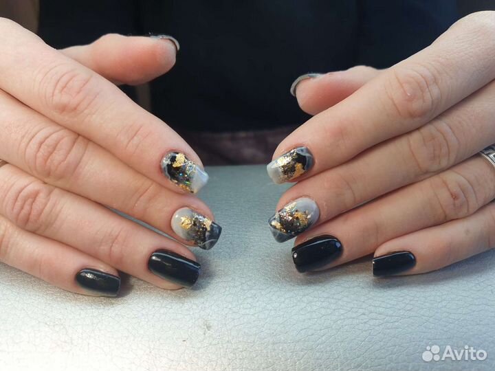 Наращивание ногтей, покрытие шеллак, педикюр