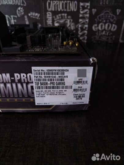 Материнская плата asus tuf b450m-pro gaming