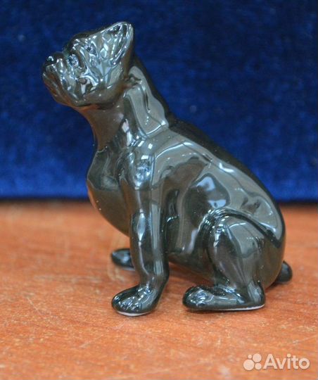 Фарфоровая статуэтка - французский бульдог. (черны