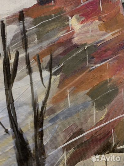 Картина маслом Осень в городе