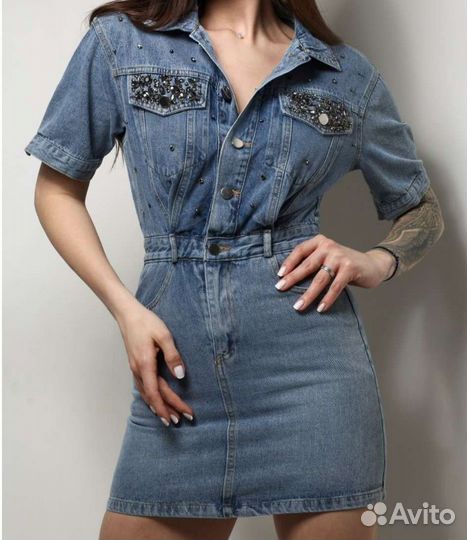 Джинсовое платье женское, 44 размер, новое