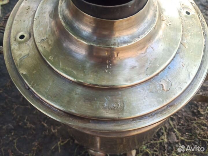 Самовар на дровах старинный медный