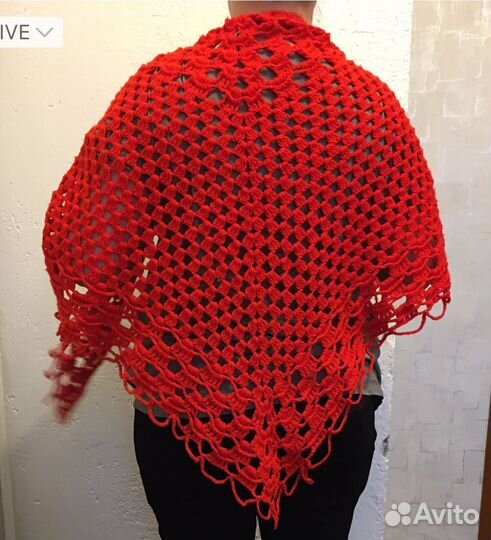 Шаль,бактус вязаная