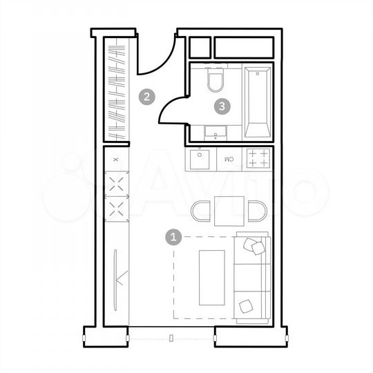 Апартаменты-студия, 26,2 м², 11/20 эт.