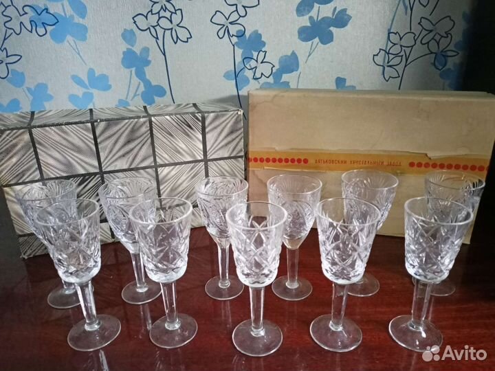 Хрустальные рюмки,фужеры разные времён СССР