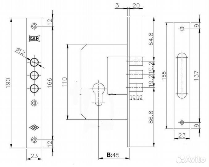 Дверной замок и цилиндр Kale Kilit