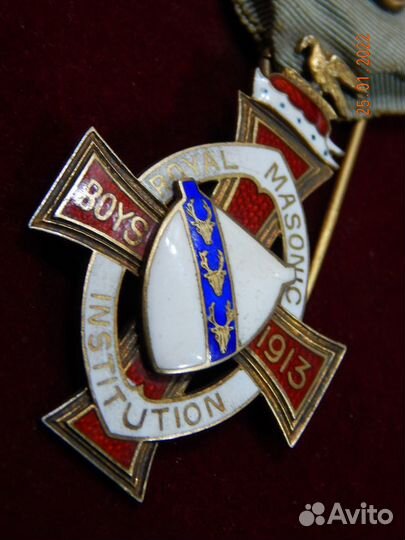 Rmib, Steward, 1913 год, Англия, масонская медаль