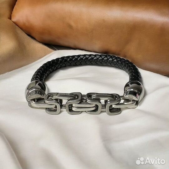 Кожаный мужской браслет