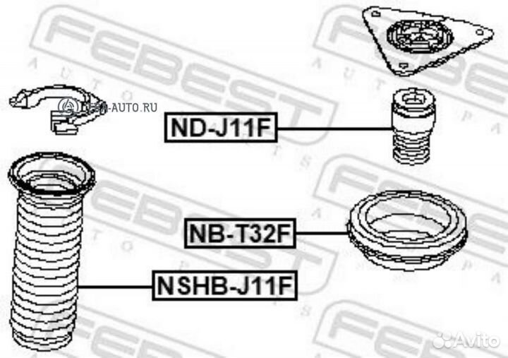 Febest NDJ11F Отбойник переднего амортизатора