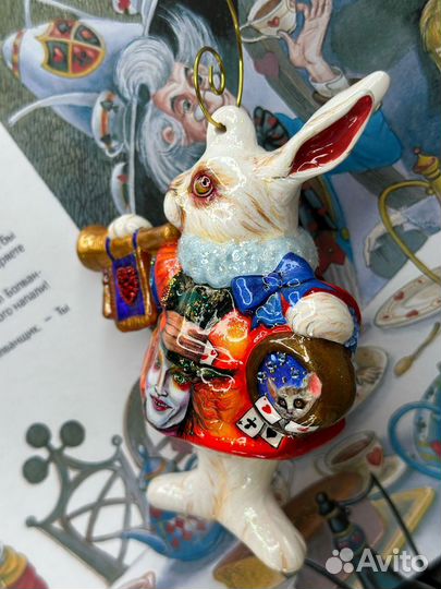 Елочные игрушки белый кролик Алиса в стране чудес