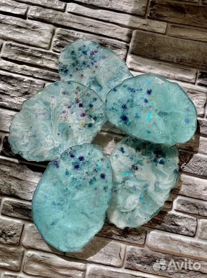 Набор костеров/подстаканников из эпоксидной смолы